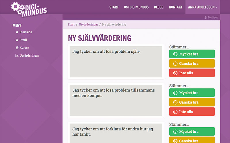 Självvärdering för elev